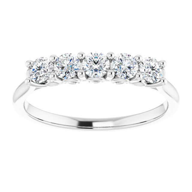 0.50 ct. Round Cut Diamond Wedding Band 5 Stone Anniversary Ring-VIRABYANI